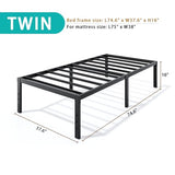Metal Bed Frame Full Size – 14 Inch Heavy-Duty Full Platform Bed Frame No Box Spring Needed, Easy Assembly, Noise-Free, Sturdy Mattress Foundation, Underbed Storage Space