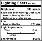 KLG E12 LED Candelabra Bulb 4W Equivalent to 40W T3/T4 E12 Candelabra Base Bulbs, Daylight White 5000K for Ceiling Fan, Chandelier AC120V, Not Dimmable 6 Pack